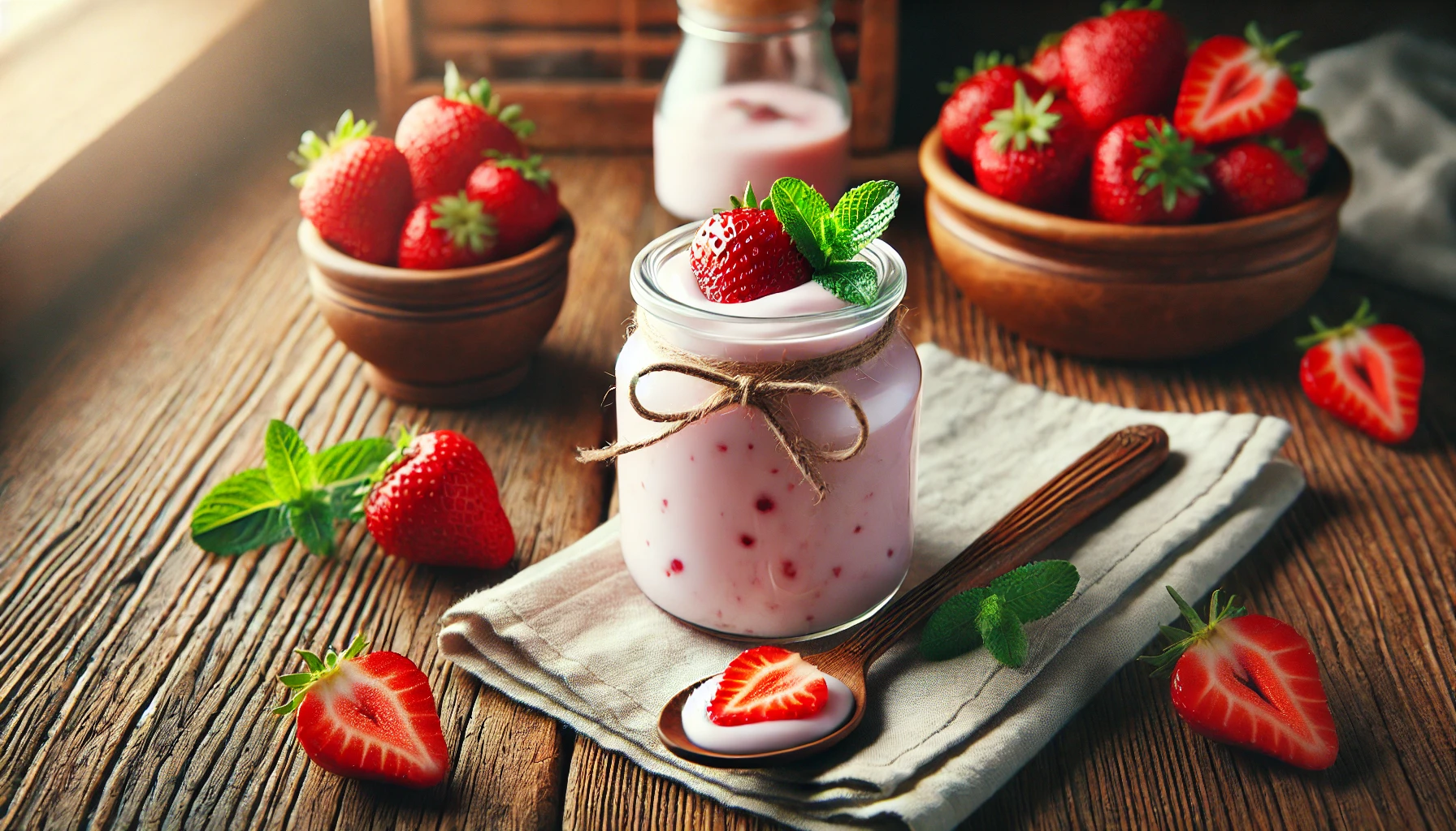 Yogur natural de frutilla con 3 ingredientes: es fácil de hacer y su sabor es irresistible