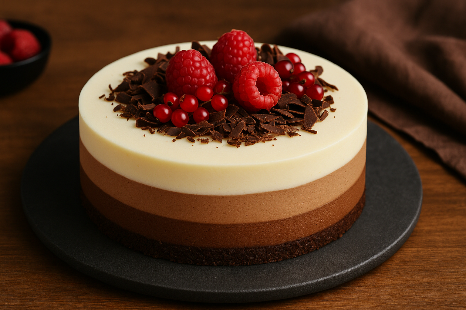 Cómo hacer tarta de 3 chocolates casera.