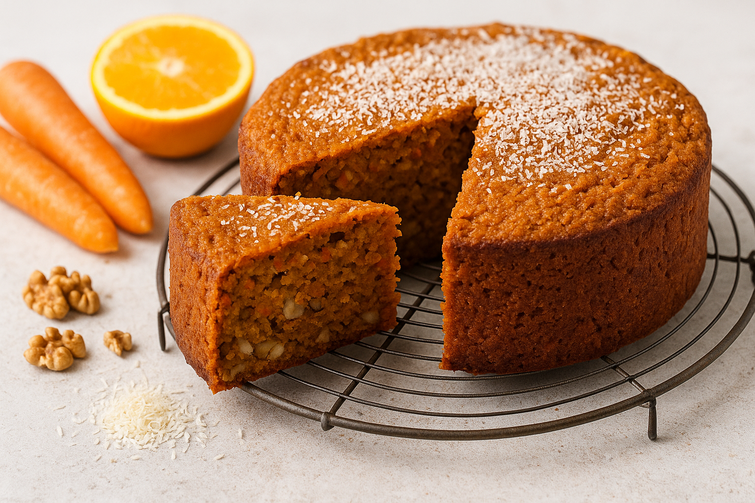 Tarta de Zanahoria y Naranja Sin Harina ni Azúcar.