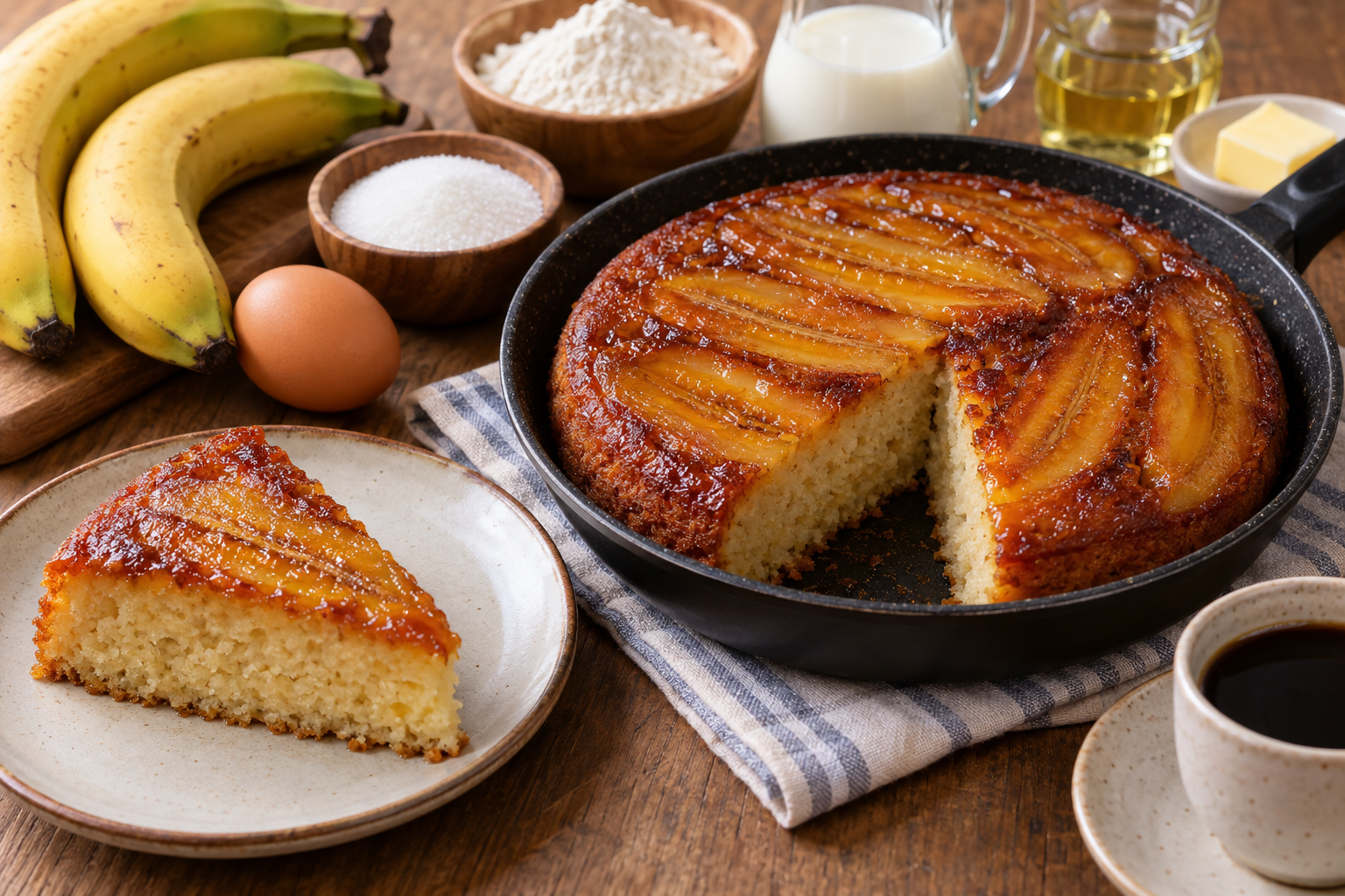 ¡1 huevo, 3 bananas y una sartén! Es tan fácil que cualquiera puede hacerlo.