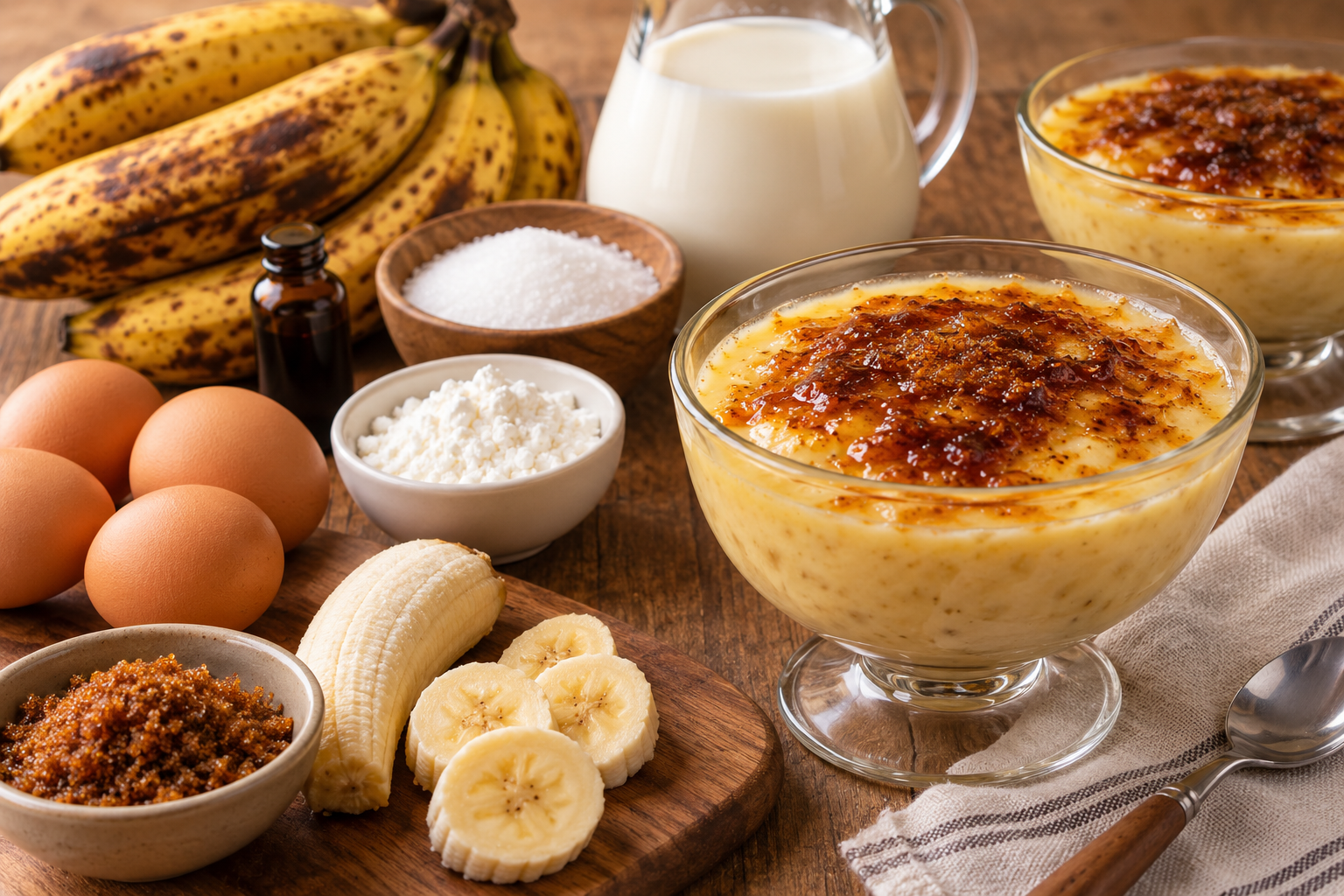¡SOLO LECHE Y BANANA! ¡El postre italiano más delicioso en 5 minutos! ¡No requiere horneado!