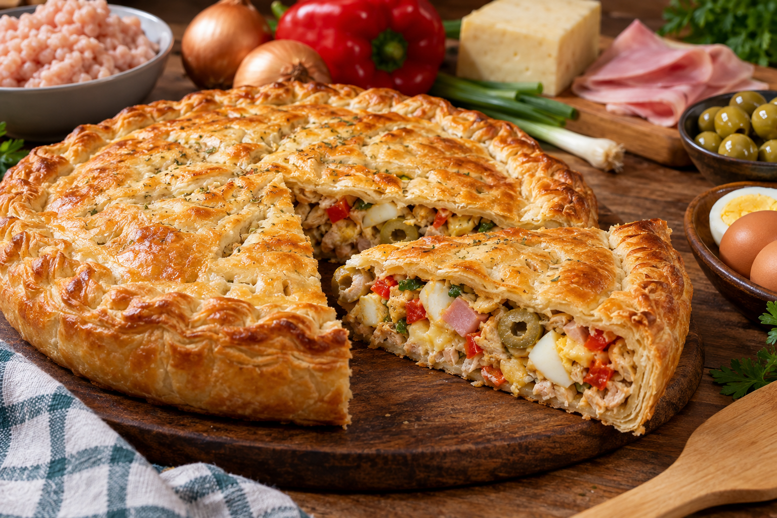 Cómo Hacer Tarta de Pollo con Masa Hojaldrada