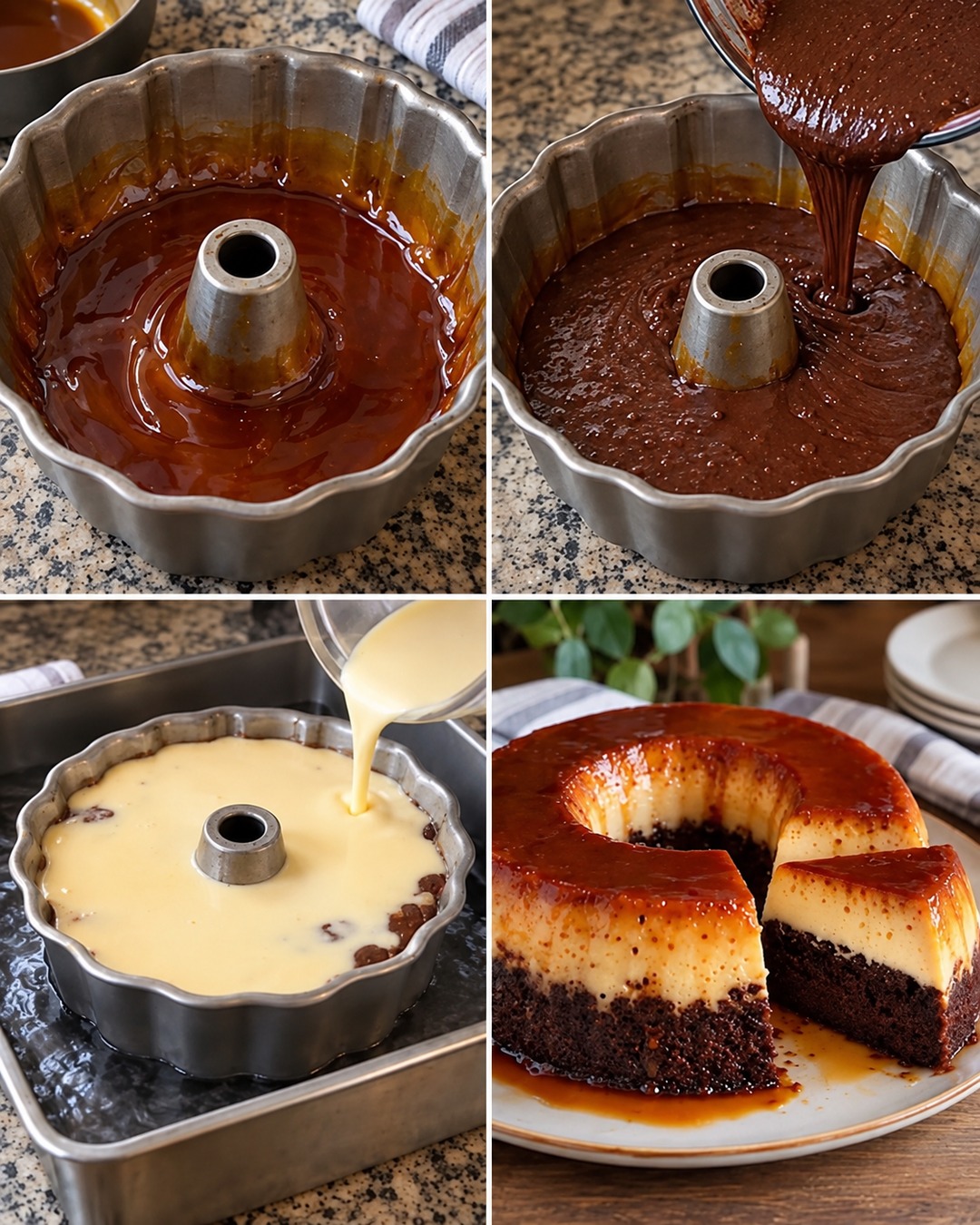 Chocoflan casero: dos texturas en una sola torta
