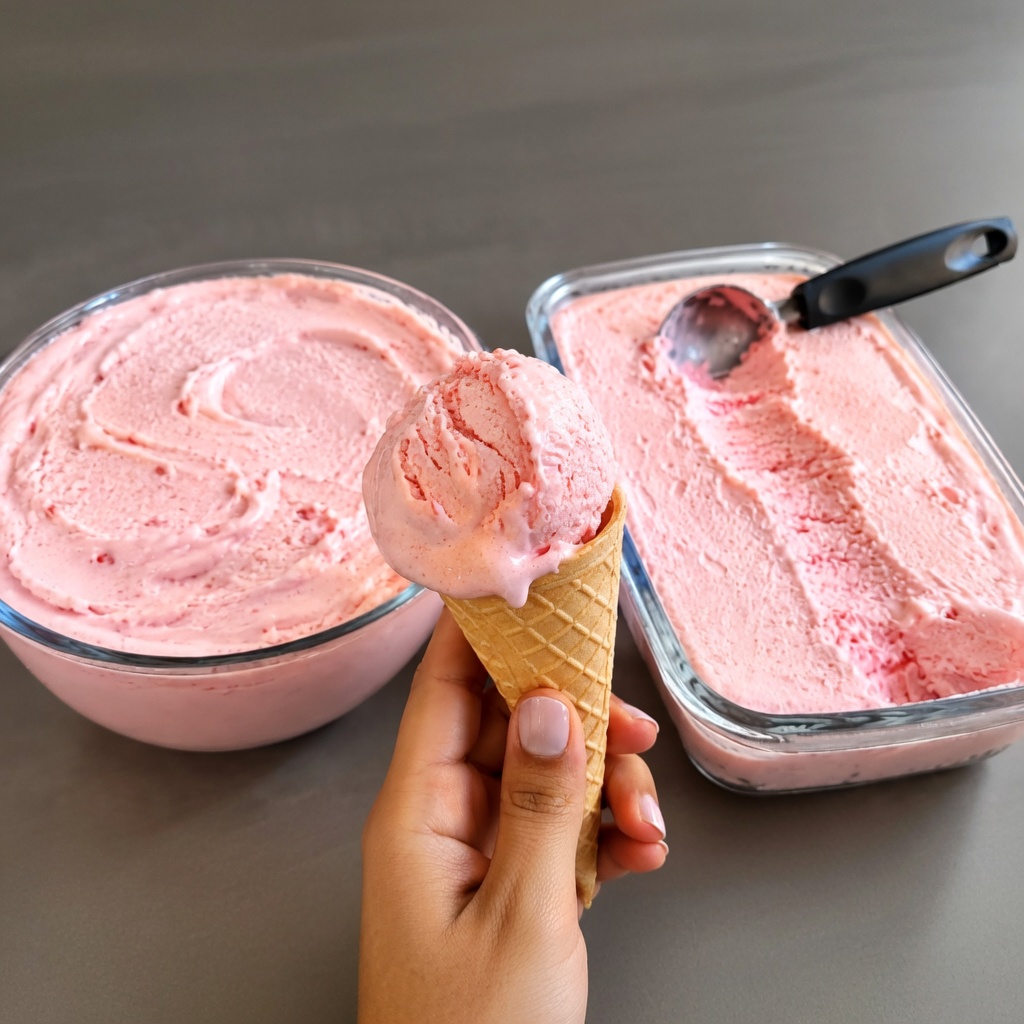 Helado de fresa casero que rinde 5 litros: cremoso, sin cristales de hielo y muy fácil
