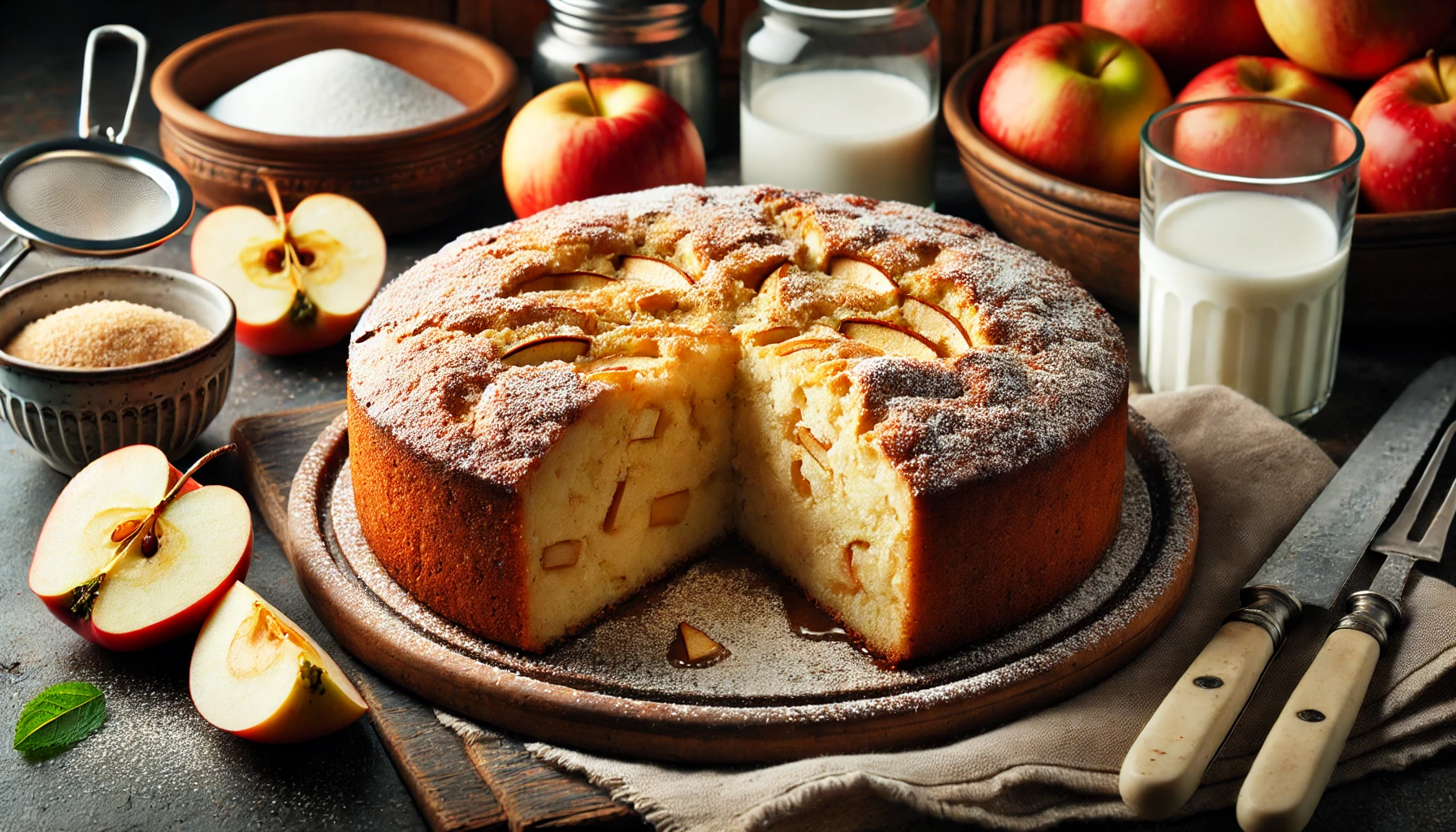 Cómo hacer una tarta de manzana suave y sencilla.