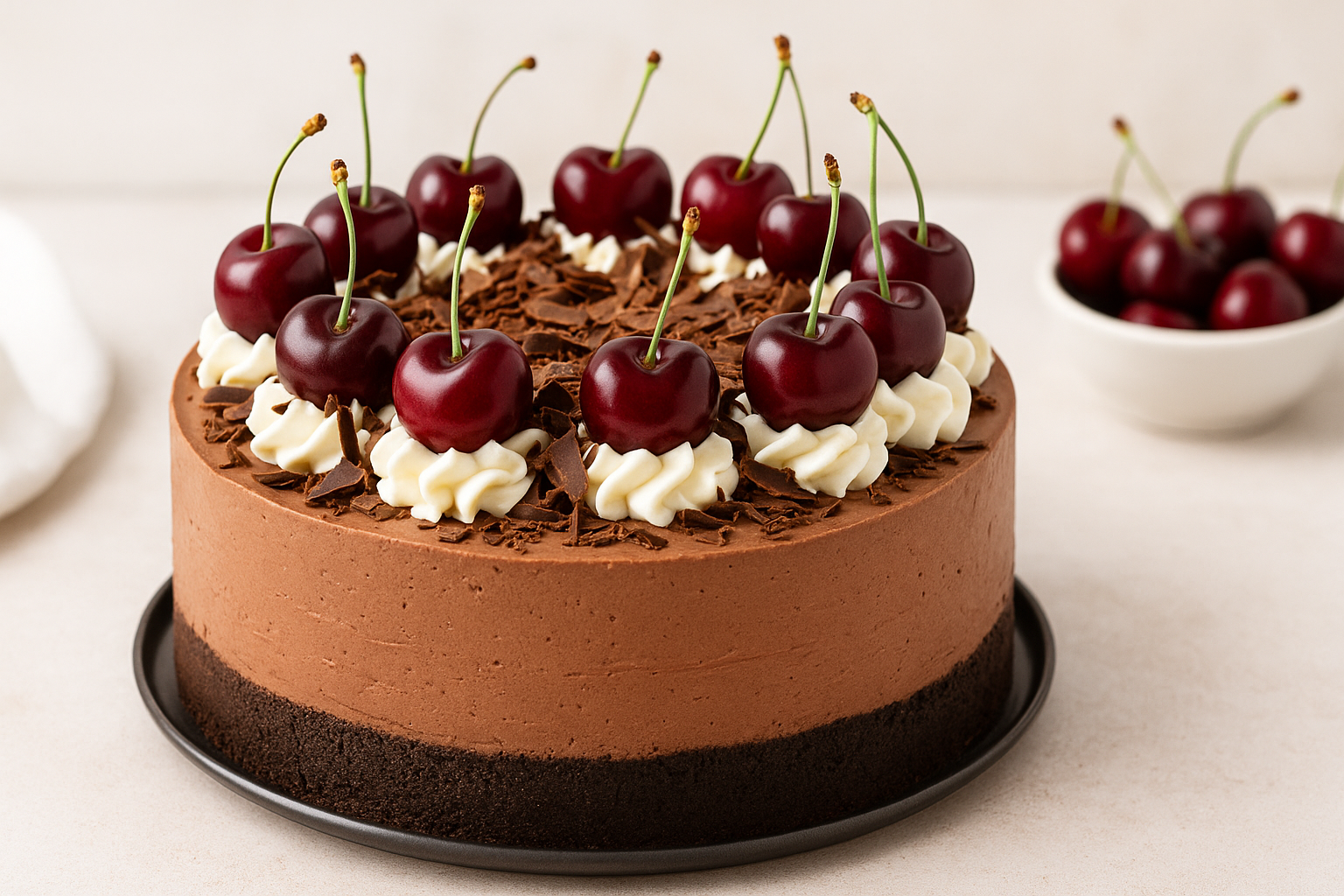 Tarta Selva Negra Cremosa (¡sin horno y con mucho estilo!)
