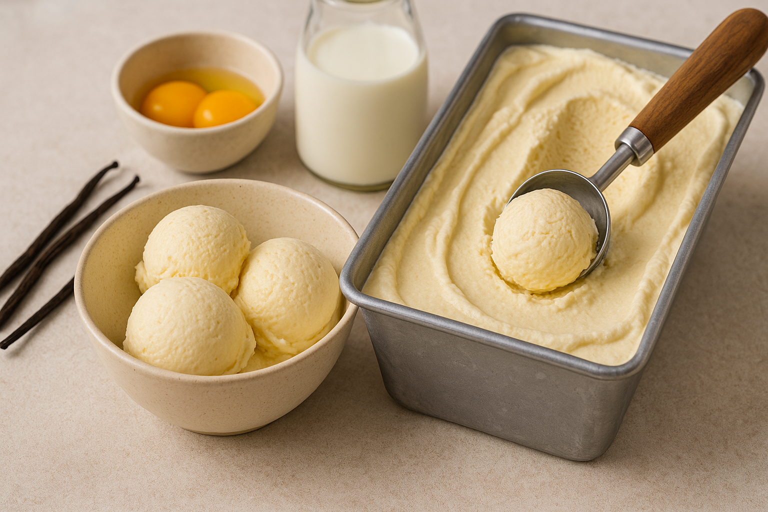Cómo hacer helado de vainilla clásico.