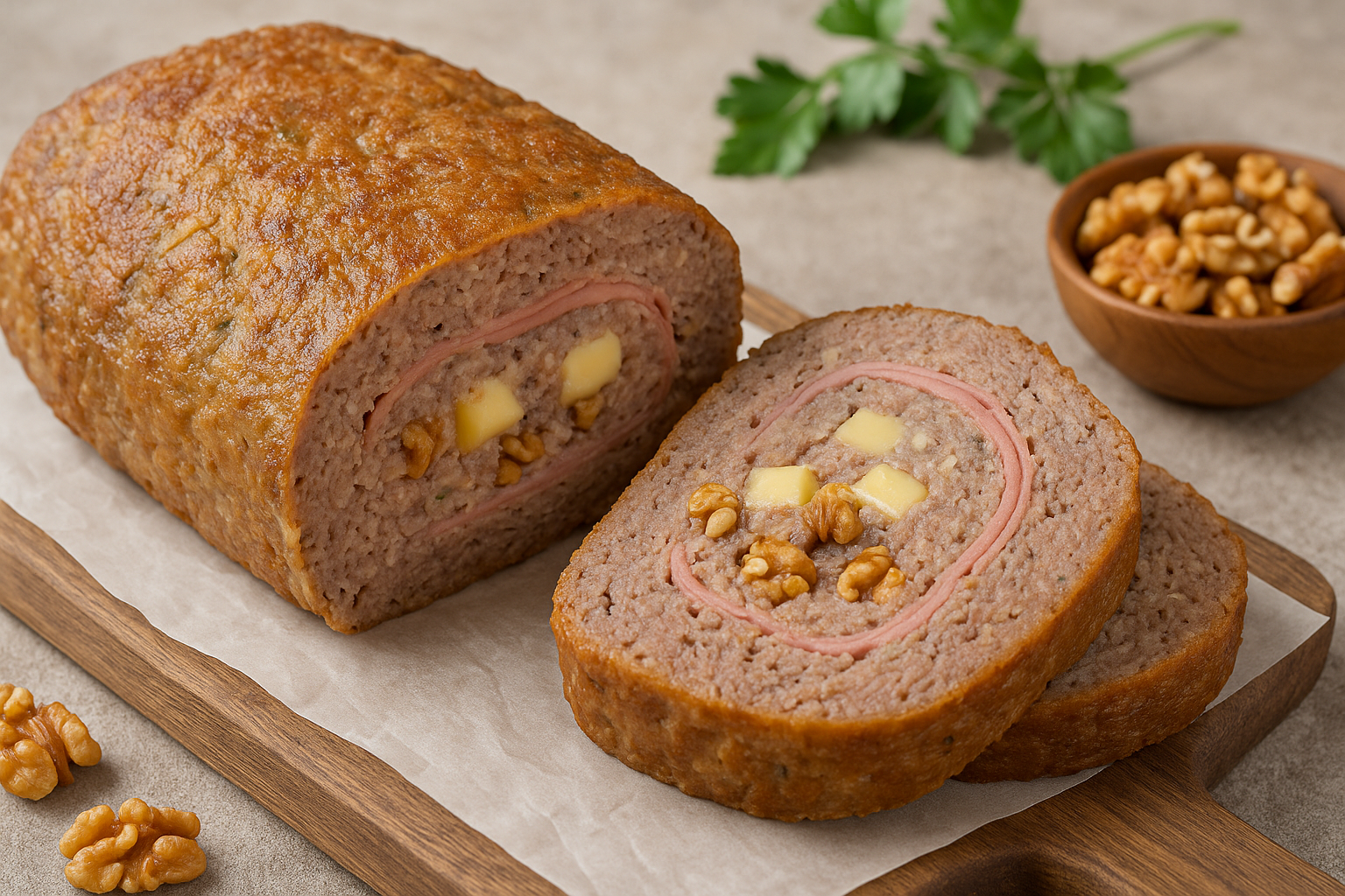 Pastel de carne relleno super fácil de preparar.