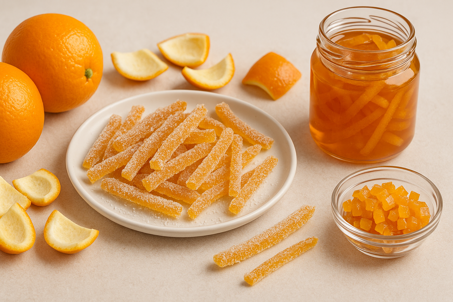 Cáscara de Naranja Confitada  ¡Receta Fácil de 3 Ingredientes!