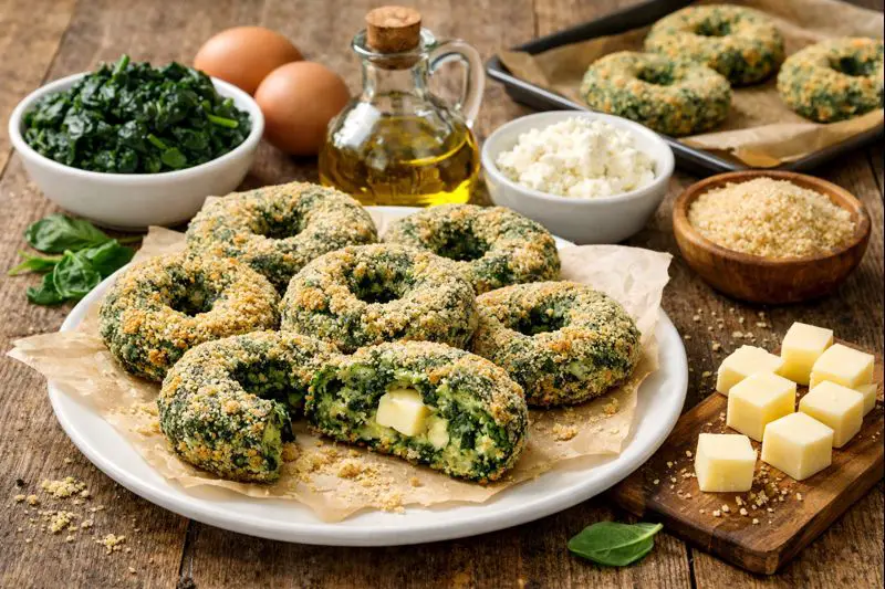 ¡Sin harina! ¡Irresistibles donas saladas de espinacas y queso! ¡Receta fácil!
