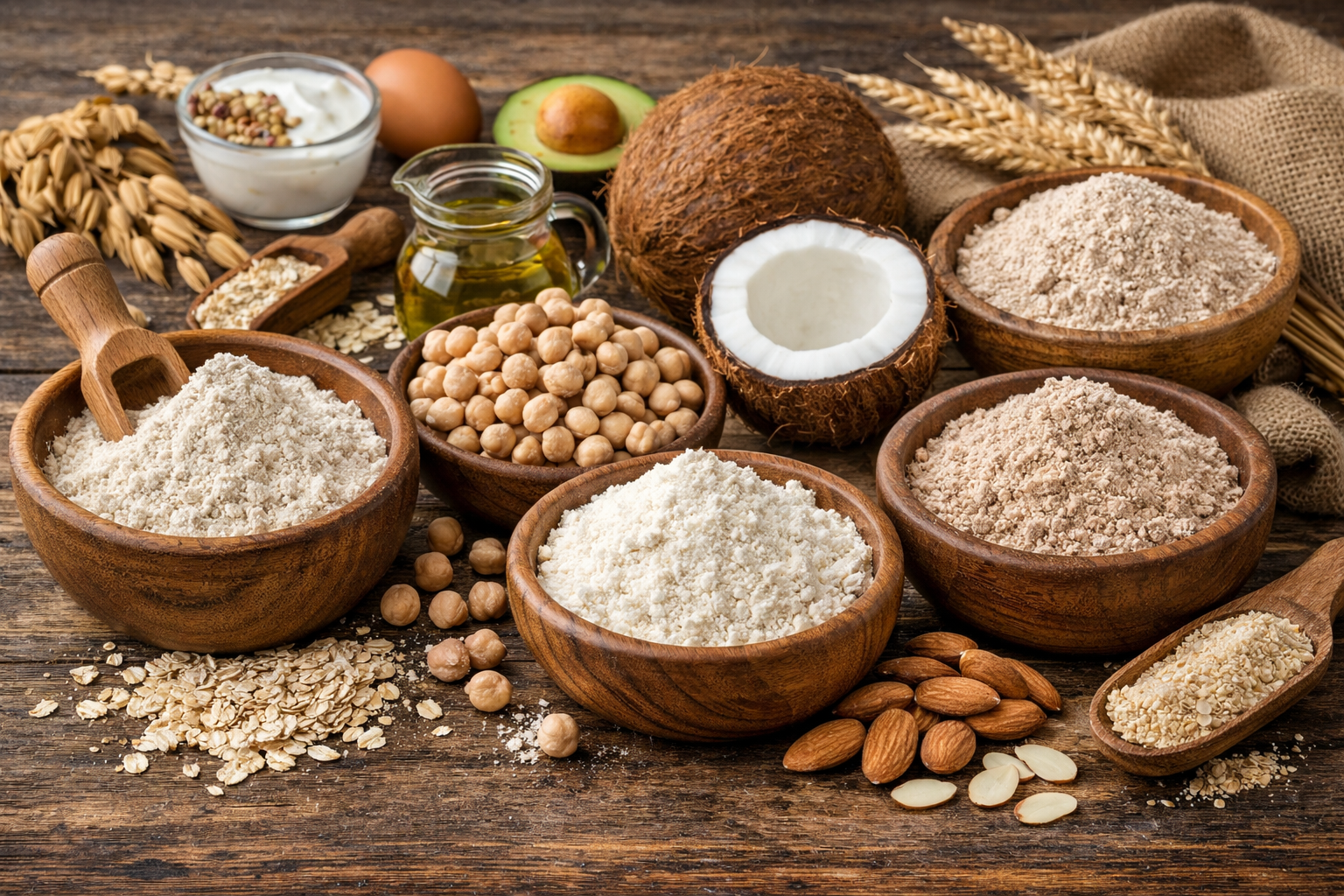 5 tipos de harina que pueden formar parte de una alimentación equilibrada para cuidar el metabolismo.