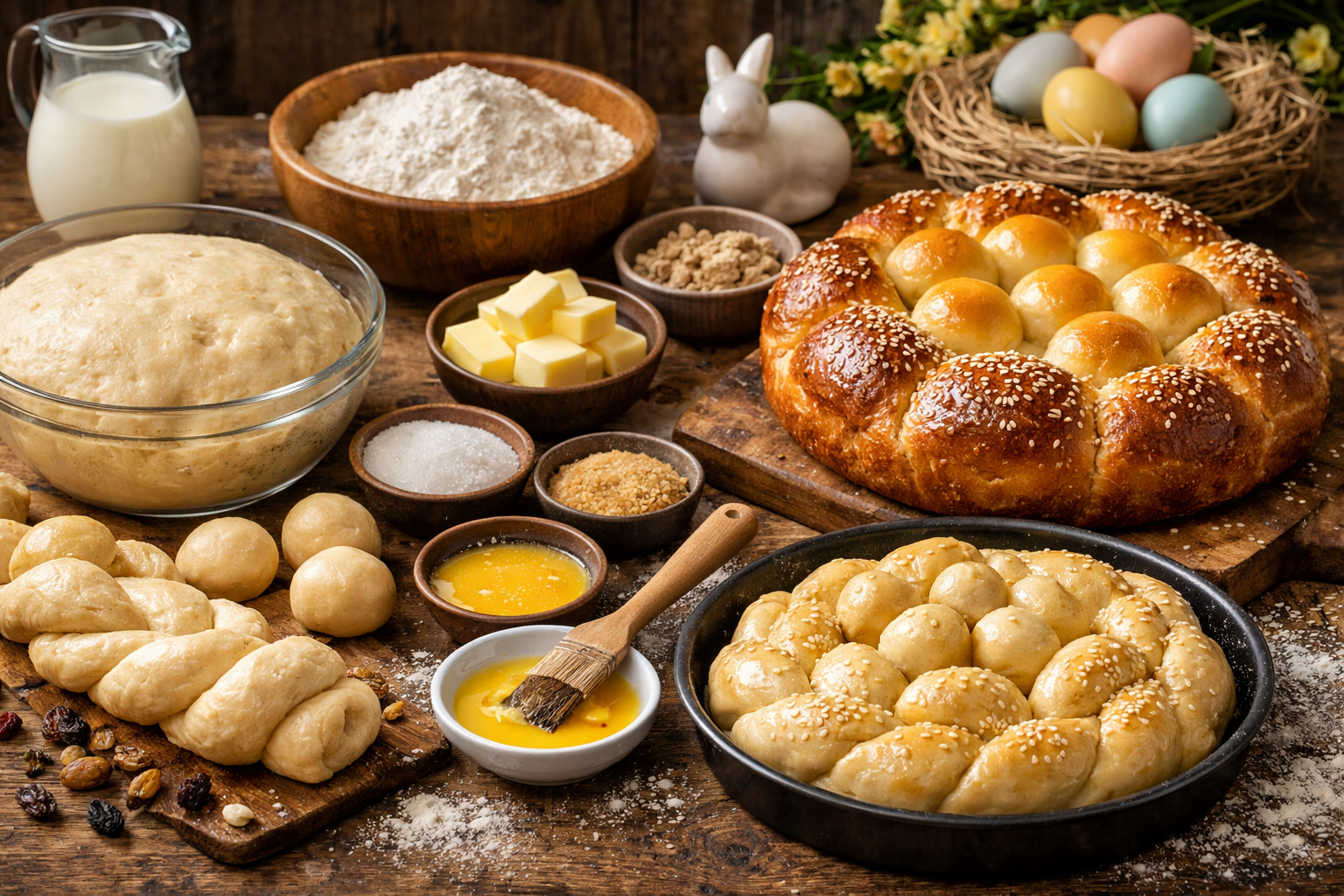 ¡Hornea un pastel de Pascua con masa de levadura! ¡Recetas fáciles de Pascua!