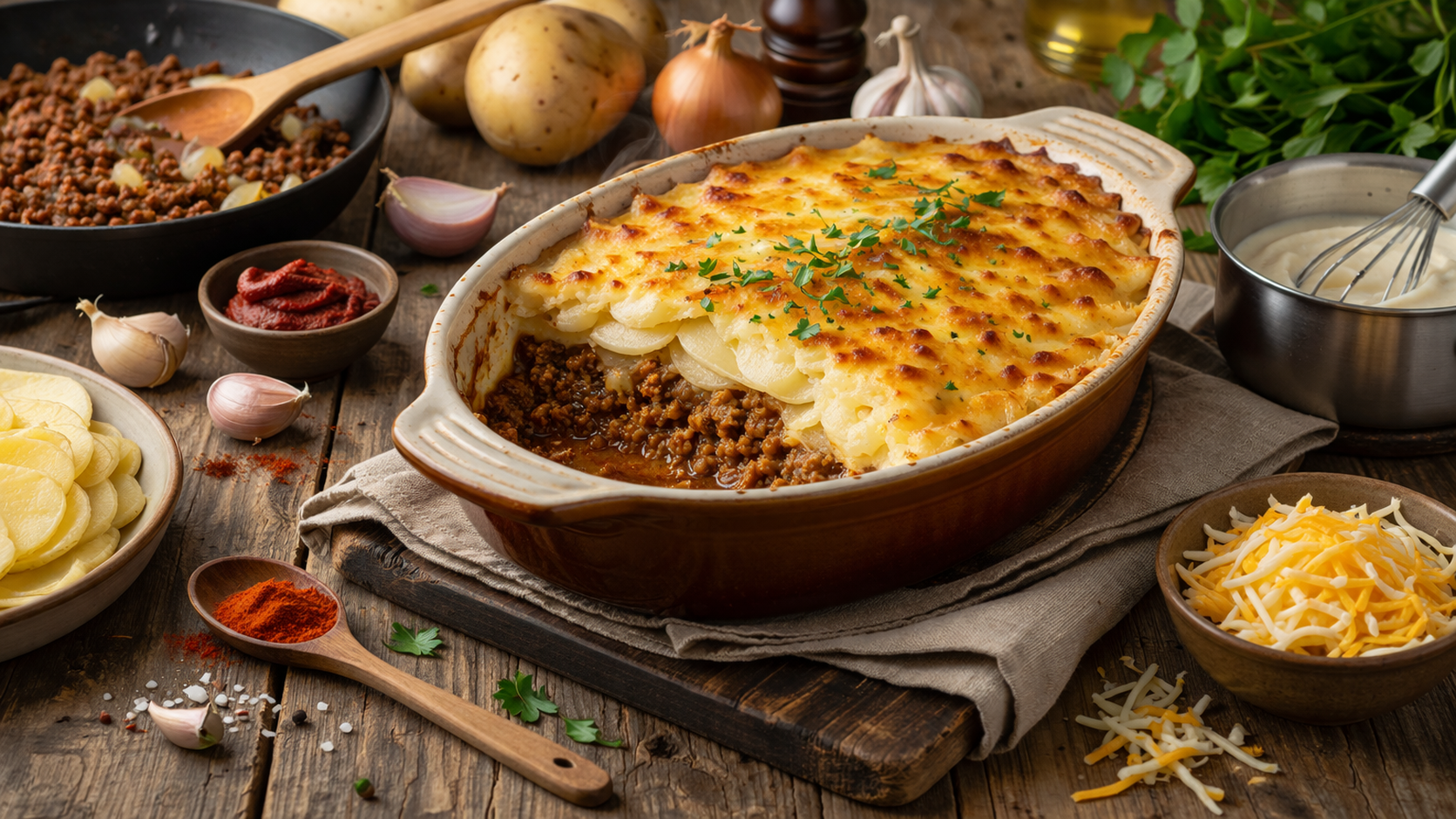 Si tienes papas y carne picada, prepara esta idea fácil para la cena.