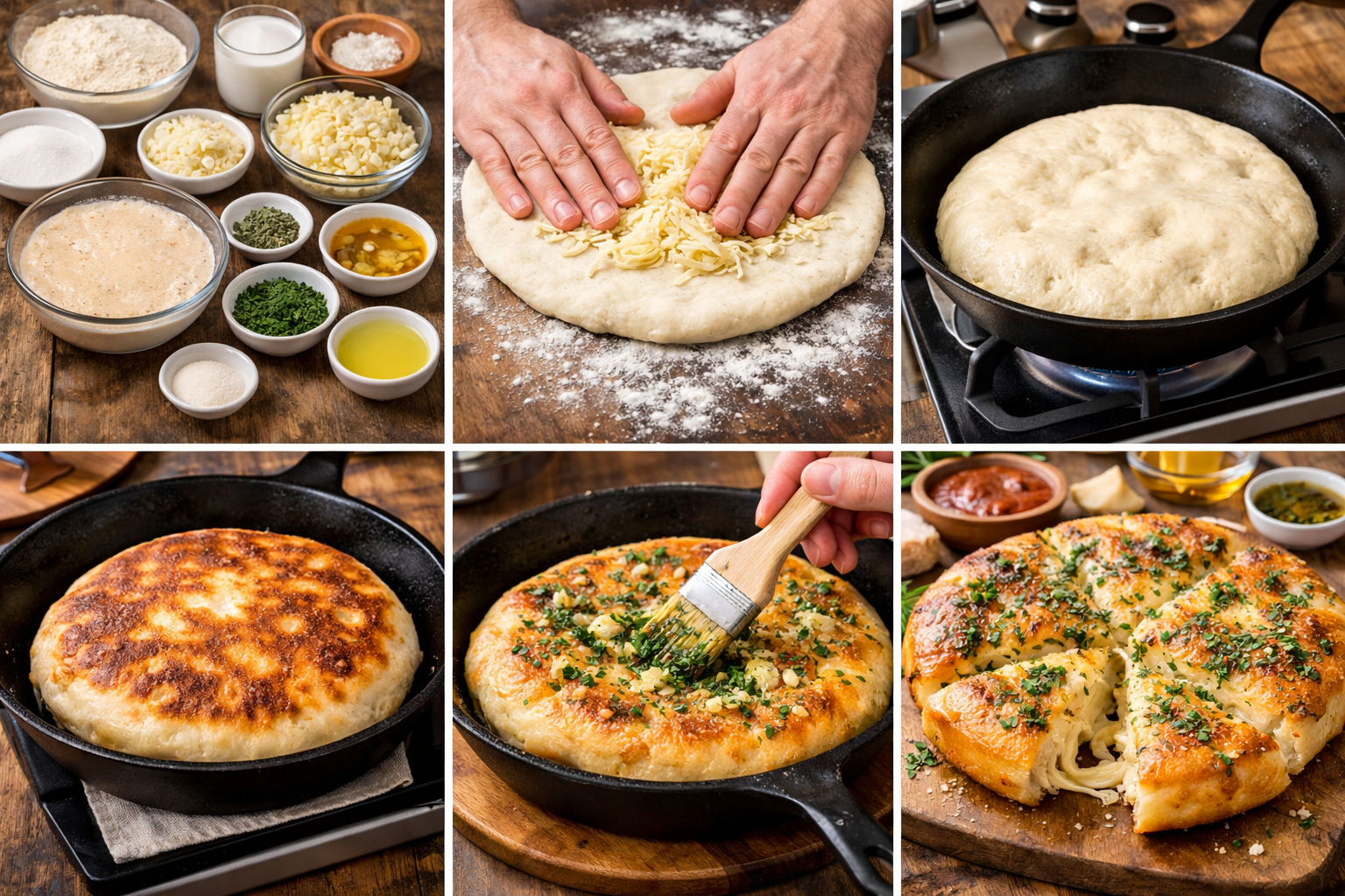 Pan de ajo casero sin horno ni amasado: receta fácil para hacer en casa.