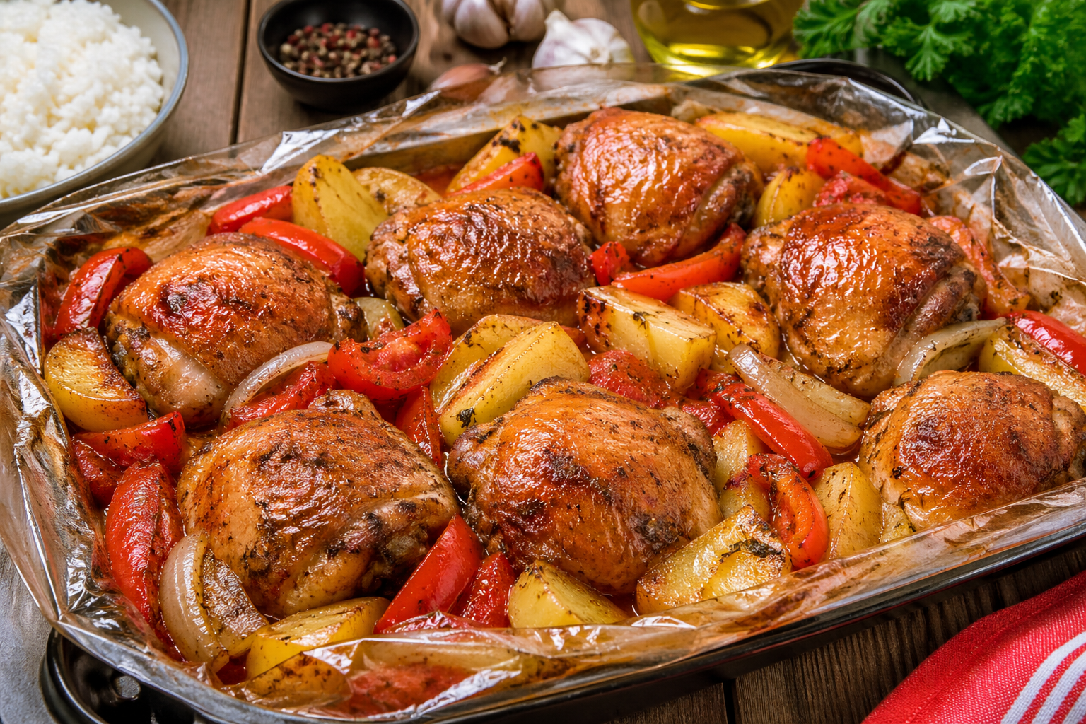 Ya no frío muslos de pollo: receta económica y saludable al horno con patatas para toda la familia