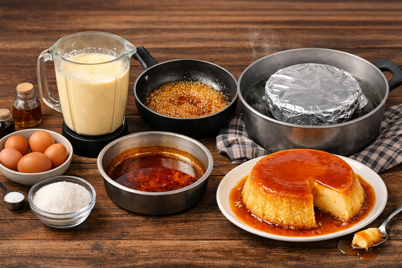 Flan casero sin horno con 3 ingredientes: receta fácil y cremosa.