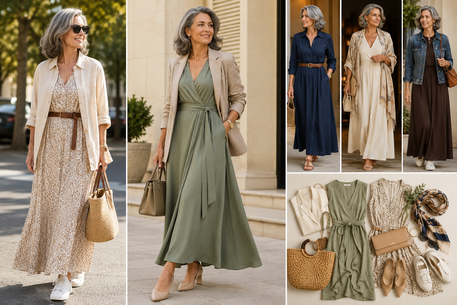Cómo usar vestidos largos después de los 50: 5 consejos de estilo para un look elegante y sofisticado.