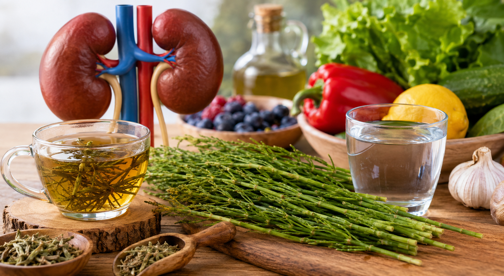 Cola de caballo: posibles beneficios para la salud renal y cómo utilizarla de forma responsable.