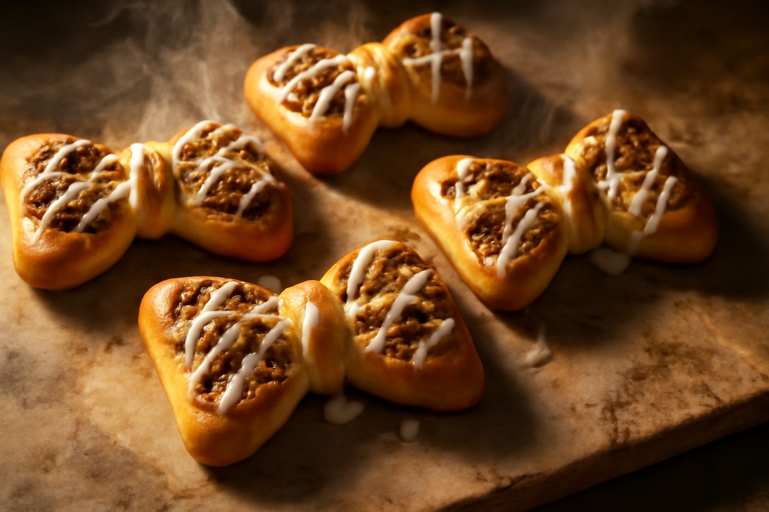 Rollos de canela en forma de lazo: receta de masa esponjosa con relleno de nueces