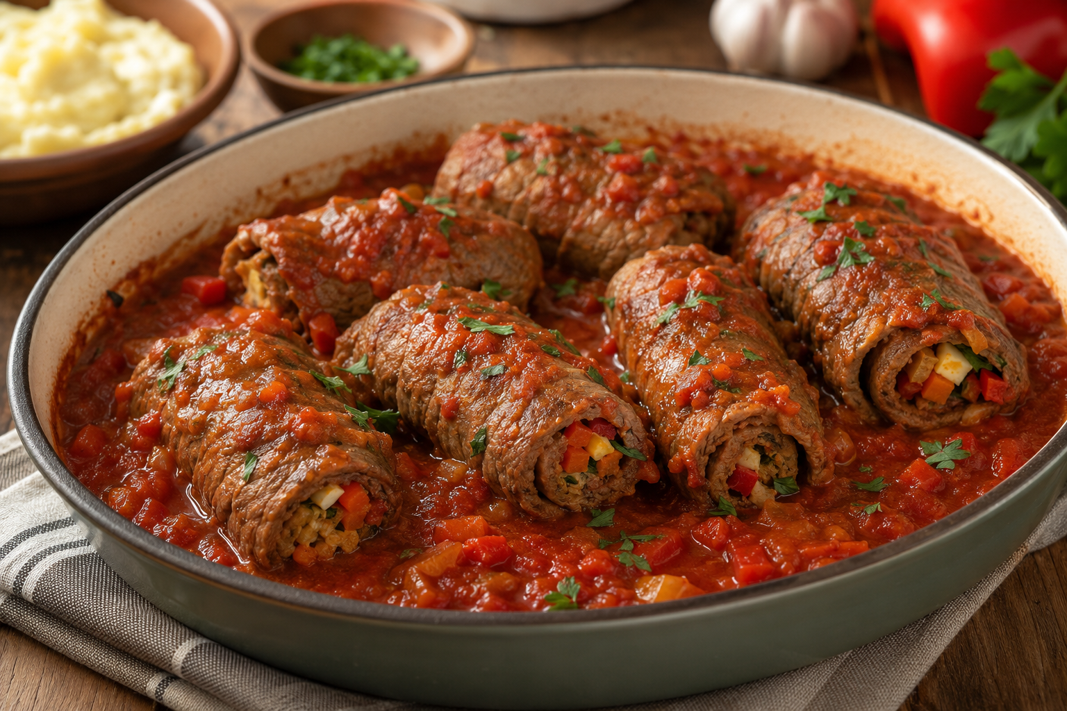 Cómo preparar niños envueltos de carne en salsa con una receta tradicional y fácil de seguir.