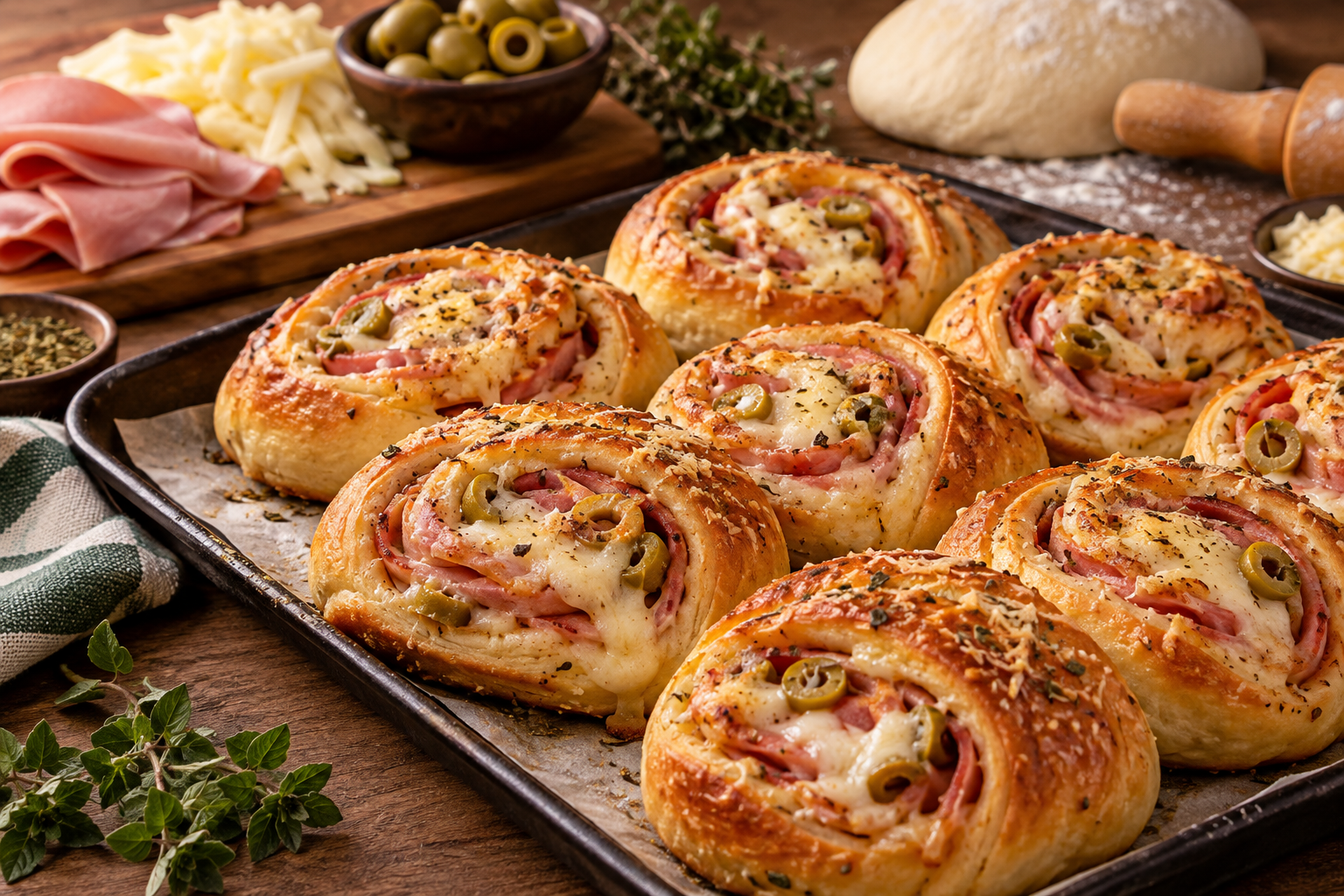 Mini arrolladitos de jamón, queso y aceitunas: receta casera paso a paso