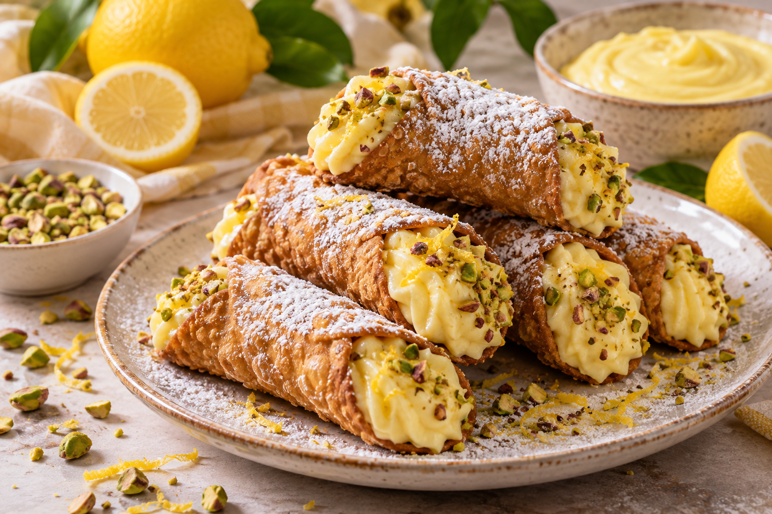 Cómo hacer Cannoli con Crema Pastelera de Limón.