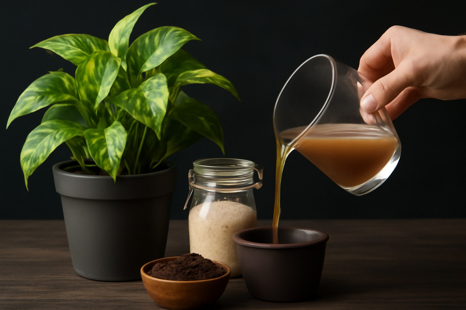 Cómo revivir tu potus con un fertilizante casero de arroz y café: guía completa