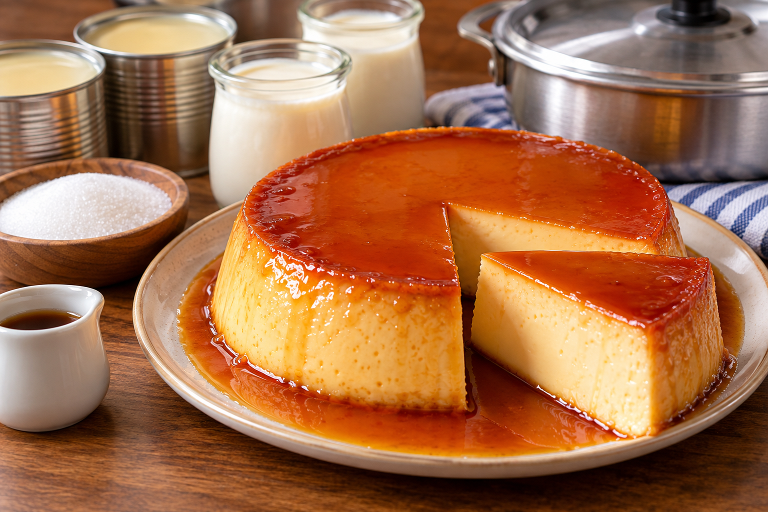 FLAN DE 2 INGREDIENTES LISTO EN 15 MINUTOS! SIN HUEVOS Y SIN GELATINA.