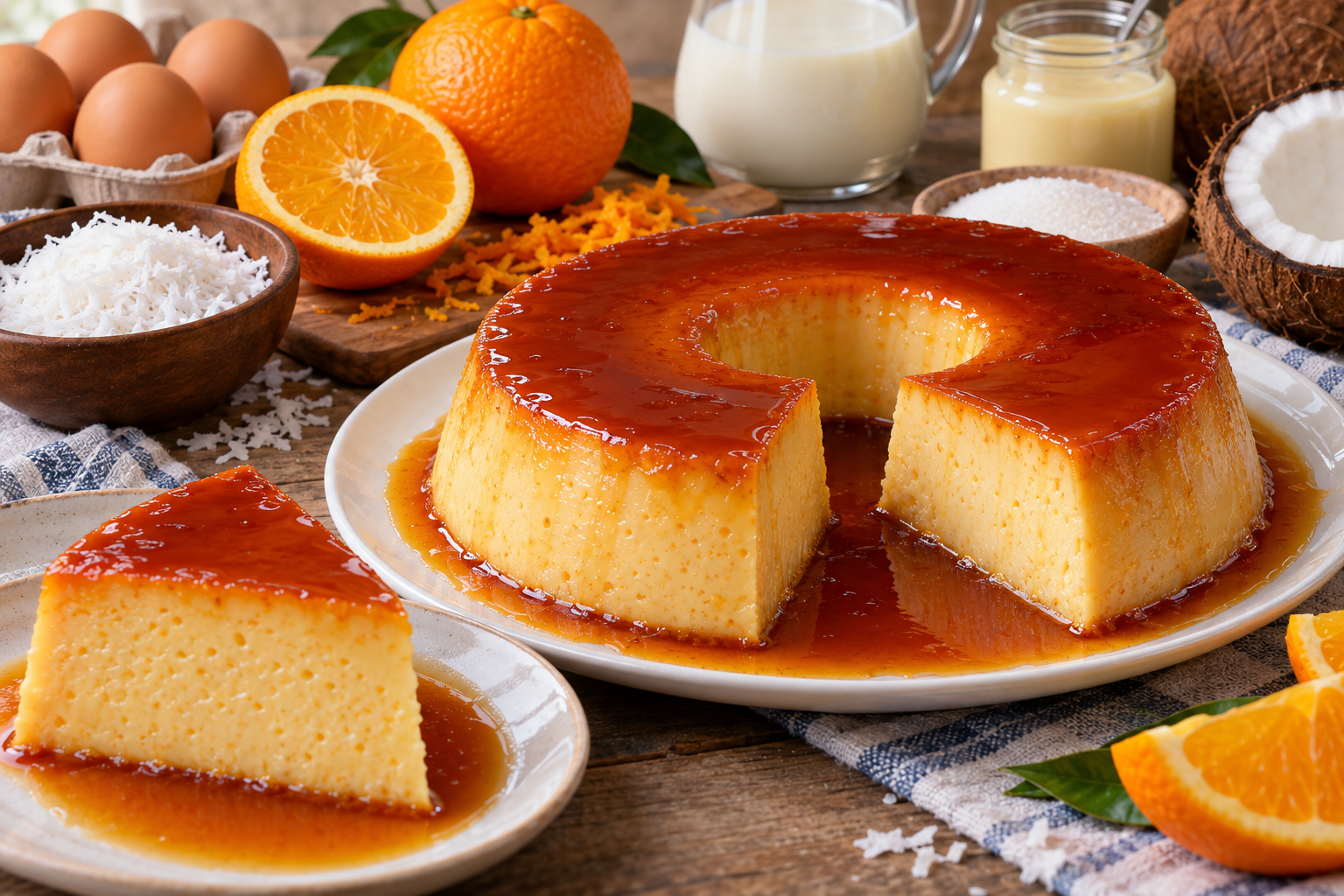 Flan de naranja en solo 3 minutos.