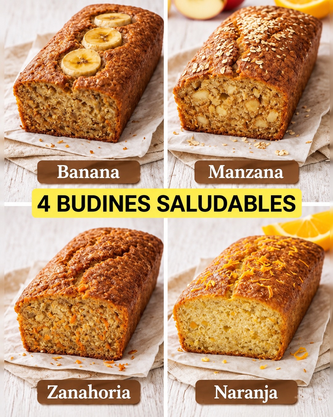 Cómo hacer 4 budines saludables para desayunos y meriendas