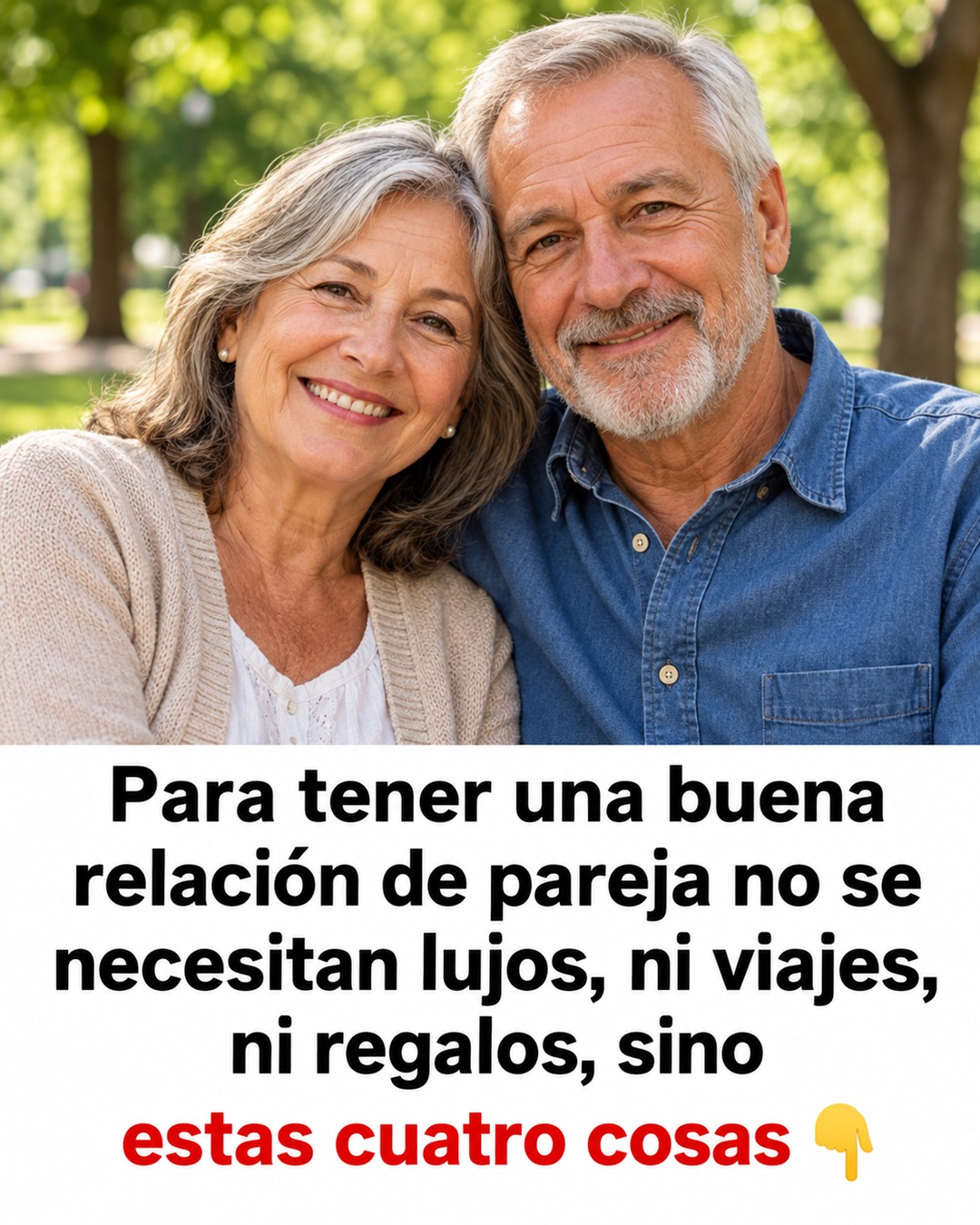 Pareja sonriendo en un parque