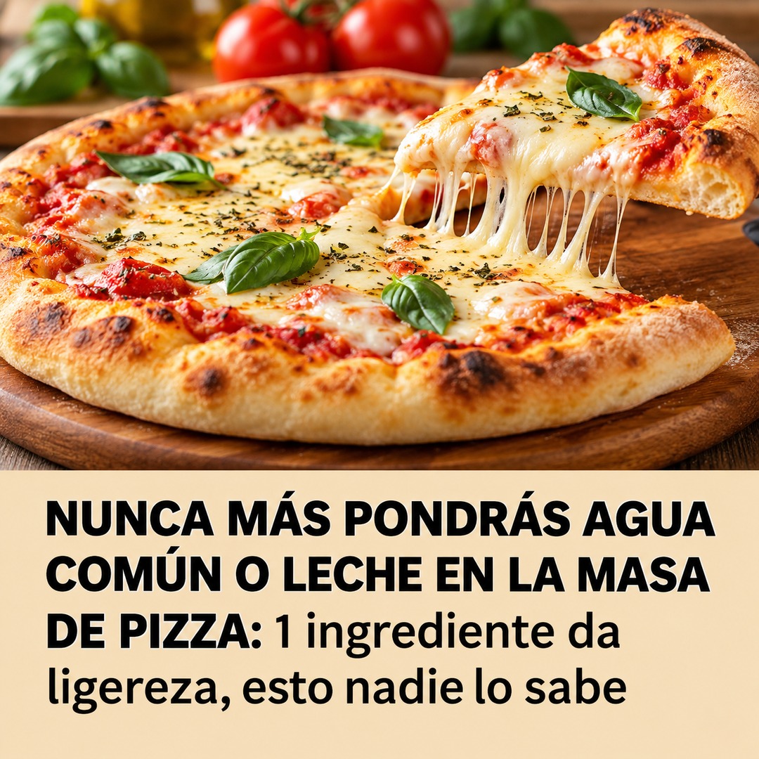 Pizza casera recién horneada con masa liviana y crocante